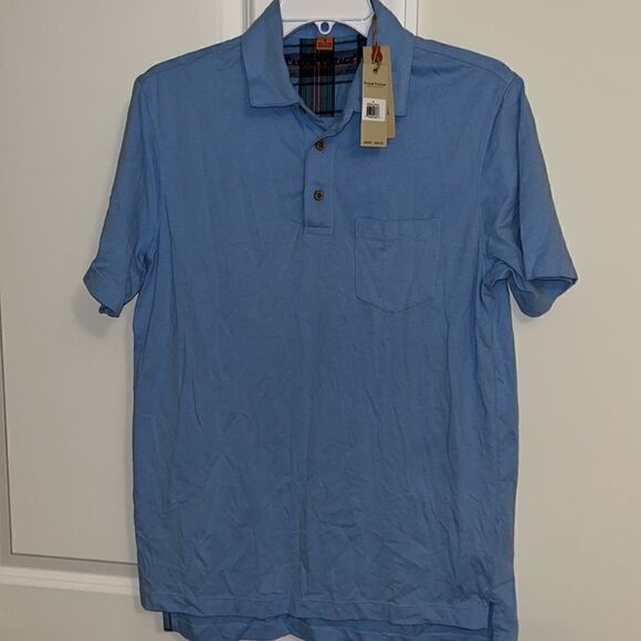 New Tailor vintage Connecticut Originals Tartan trim Pocket polo golf shirt M - Picture 4 of 4